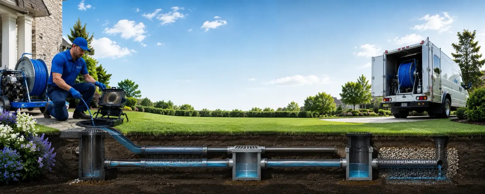 Outdoor drain cleaning information for New Home, TX